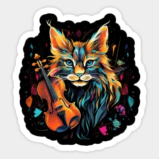 Caracal Playing Violin Sticker